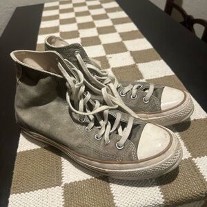 Converse High-Top Sneakers in Olive and Cream